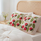 Tranqun Set of 2 Strawberry Throw Pillow Covers 20 x 20 Inches 3D Embroidered Cute Summer Fruit Sweet Decorative Pillow Cover Living Room Couch Sofa Bed Holiday Spring Summer Home Decor - Image 5