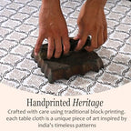 CPC Sandstone Regal Tablecloth 100% Cotton 72x140 Inch Indian Block Print Rectangle Table Cover, Table Cloth for Gifting in Weddings, Halloween, Fall, Christmas, Thanksgiving - Image 5