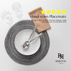 BARoyal Round Placemats Set of 12 Woven Placemats Washable Braided Table Mats for Dining Table Heat Resistant Non-Slip Circle Place Mats(Mixed Gray) - Image 3