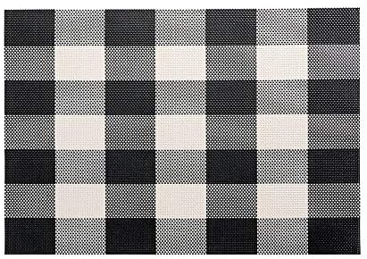 Restaurantware Black and White Vinyl Woven Placemat, 16 x 12 in, 6 Pack - Image 2