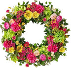 Balsam Hill Outdoor Vivid Blooms Spring & Summer Wreath - 28" Premium UV-Protected Floral Door Wreath for Front Door, Patio, & Garden by BalsamHill