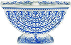 Spode Judaica Menorah - Artistic Floral & Vine Design, Hanukkah Candle Holder with Judaic Manuscript Motifs, Holiday Centerpiece - 6" x 10" Fine Porcelain Menorah, Decorative Jewish Accent by Spode