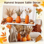 3 Pcs Rtterri Fall Pumpkin Vases, Autumn Ceramic Vases, Orange - Image 4