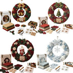 Oanruyan 12 Inch Large Christmas Wreath 3D Fabric Poke Art Kits (4PCS-B) by Oanruyan