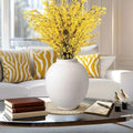 Large Ceramic Vase White Flower Vase,9.8 Inch Tall Big Round Vase by Unknown