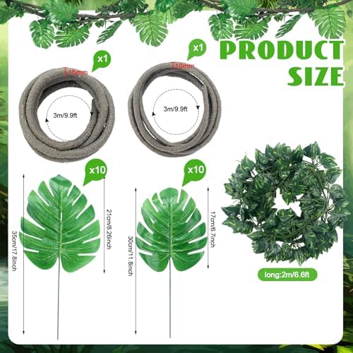 Preboun 27 Pcs Jungle Safari Decor Artificial Vines for Classroom Ceiling - Image 2