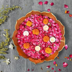 World Fire® Decorative Lotus-Shaped Gold Metal Urli Bowl with Rose Petals, Marigold Flowers & Tea Light Candles – 12 Inch Taj Urli Bowl for Home Decor, Pooja Room & Festive Decoration - Image 2