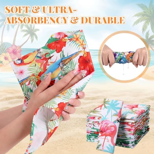 Nuogo 36 Pack Tropical Cloth Napkins 15"x15" Summer Hawaiian Dinner Napkin - Image 4