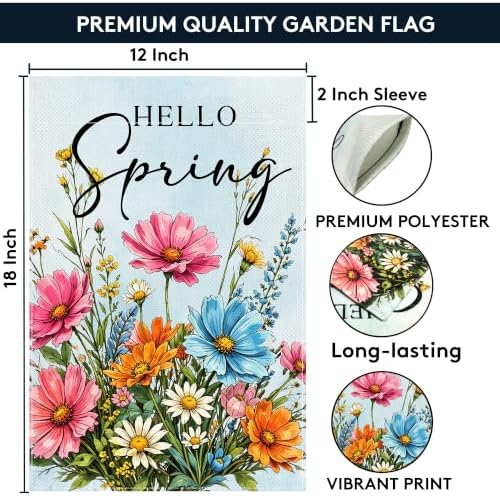 Seasonal Garden Flags Set of 12 Small Yard Flags 12x18 Inch, Double sided, weather & fade resistant, outdoor yard decoration - Image 3