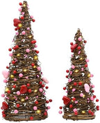 Valentines Day Rattan Table Tree Decor,Lighted Valentines Day Decorations by CRCZK