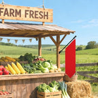 Farm Stand Blank Flag with Pole Kit, 12x42 Inch Double-Layer Heavy-Duty 300D Polyester Banner, DIY Custom Sublimation Vinyl Flag for Garden, Yard, Events, or Outdoor Commercial Display (Red) - Image 4