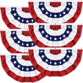 6 Pack 1.5x3 FT USA Pleated Fan Flag, American Bunting Flag Patriotic Half Fan Banner 4th of July Decorations Outdoor Memorial Day Decor Fourth July Independence Day Outside Red White and Blue Decor by REGTEB