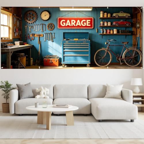 7x16FT Tool Room Garage Door Banner Vintage Garage Door Cover Garage Decoration - Image 6