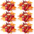 Umigy 6 Set Fall Candle Holders Glass Votive, Pumpkin, Red by Umigy