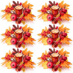 Umigy 6 Set Fall Candle Holders Glass Votive, Pumpkin, Red by Umigy