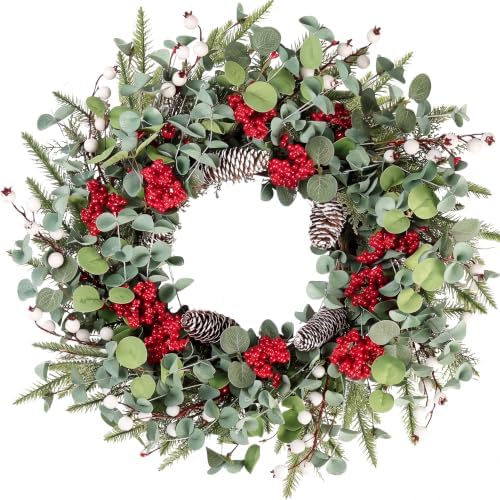 Sggvecsy Artificial Christmas Wreath 22 Inch for Front Door for Winter by Sggvecsy