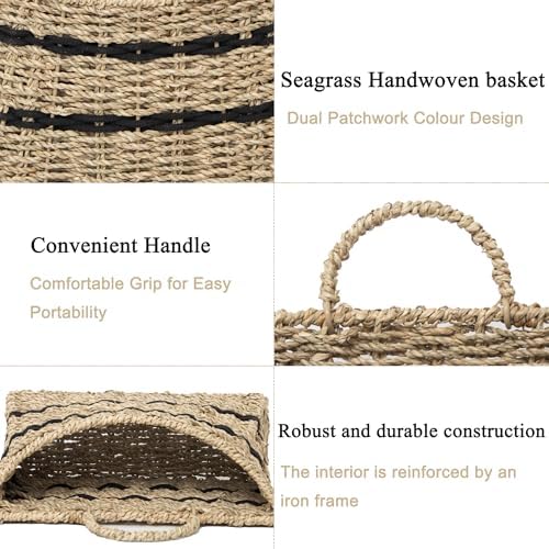 Rustic Seagrass Hanging Wall Basket for Front Door (Half-Moon) - Image 4