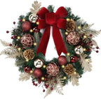 Valery Madelyn 20" Pre-Lit Christmas Wreath for Front Door with Lights by ValeryMadelyn