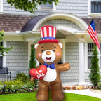 Independence Day Inflatable Bear Yard Decoration Lighted 4th of July Blow Up Patriotic Garden Yard Lawn Decor 5 Feet Tall (5FT-Bear) - Image 7
