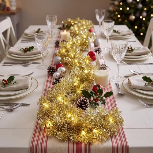 Hotop 2 Pcs 9 ft Gold Artificial Christmas Garland - Image 3