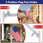 American Flag with Pole for House, 5FT Flag Pole Kit with us flag 3x5 heavy duty outdoor indestructible, Tangle Free Flag Pole with Bracket for Residential, Commercial, Outdoors Garden, White - Image 6