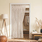 Lino Rosa Beaded Curtain for Doorway, Boho Beads Closet Curtain for Open Closet, Hanging Room Divider for Room Separation, 36" W x 80" L, Cream by LINOROSA