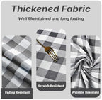 JIALE Gingham Tablecloth Rectangle Cotton Linen Fabric Checkered Table Cloth with Tassel Washable Wrinkle Free Buffalo Plaid Table Cover for Party Outdoor Picnic Kitchen Dining, Black White, 55x106 - Image 4