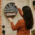 Wood front door sign Wood sign Home decor Welcome sign Sign for front door House warming gift Wedding gift (DS016-Wildflower 1.0, 22" Width) - Image 4