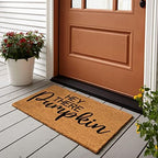 Funny Coir Doormat - Hey There Pumpkin Halloween Welcome Mat, 23.6 x 15.7 inch, Heavy-Duty Backing, Non-Slip Outdoor Coconut Coir - Image 2