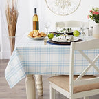 DII Home Sweet Farmhouse Plaid Tabletop Collection, Tablecloth, 60x84, Light Blue - Image 3