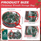 Zhengmy 6 Pcs Clear Christmas Wreath Storage Bag Wreath Storage Container With fixing strap Wreath Storage Box with Handles for Storing Garland Holiday Wreath Wrapping(30 Inches) - Image 2