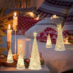 Glooglitter 5 Pcs Acrylic LED Christmas Tree, 12'',11'', 8'', 5'' - Image 4