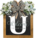 16'' Personalized Last Name Welcome Sign, Door Wreaths for Front Door Outside, Spring Wreath for Front Door Decor, Farmhouse New Home Gifts for Home (U) by Jxueych