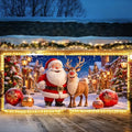 Cute Santa Claus Reindeer Christmas Garage Door Banner 7x16 FT, Large 2-Car Winter Wonderland Outdoor Wall Mural Backdrop, Funny Holiday Hanging Cover Sign Decoration for House Exterior Party by THISFIND