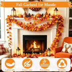 8 Pack Fall Garlands 6.6Ft Artificial Maple Garland for Thanksgiving Décor - Image 2