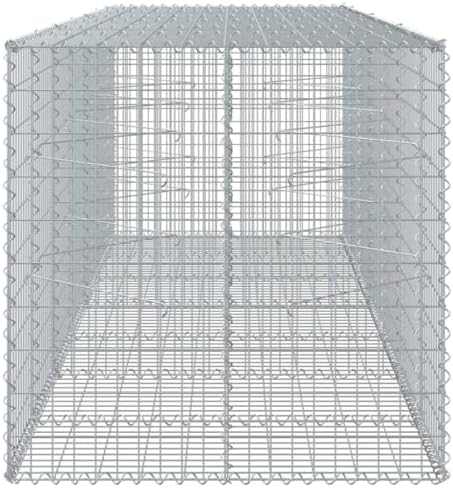 vidaXL Gabion Basket with Cover 137.8"x39.4"x39.4" Galvanized Iron - Image 6