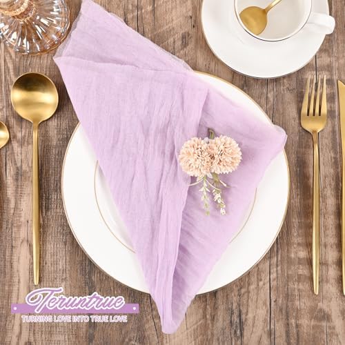 100 Pieces Cloth Napkins Lilac Dinner Cheesecloth Napkins for Wedding,Wrinkled Cloth Napkins Bulk for Home Party Rustic Table Decoration, 17 x 17 Inch - Image 7