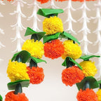 5 Ft Marigold Lily Thoran | Door Hanging Toran | Indian Thorans | Artificial Flower Garland Pooja Mandir, Door, Diwali Decoration Toran | Indian Housewarming Décor | Bandhanwar (Pack of 1) - Image 3