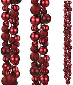 2 Pcs 6 ft Christmas Ball Ornament Garland, Burgundy by Yuxung