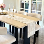 Beige Table Runner, Waterproof Thick Table Runners 48 Inches Long, Farmhouse Cashmere Texture Home Decor, 12x48 Inch, Beige - Image 2