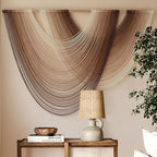 Macrame Wall Hanging Dip Dyed Large Boho Brown Fiber Wall Art 57"W*39"L by FLBER