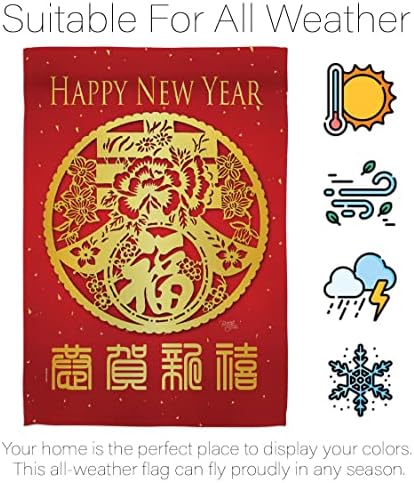 Chinese New Year Banner Wall Decor Room Patio Porch Lawn Garden Flag Outdoor Indoor Tapestry Yard Signs Art Lunar New Year Gifts Spring Luck Arrive Chinese Decorations Made in USA - Image 6