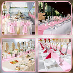 Bencailor 24 Pcs Pink Satin Table Runners Bulk, 12 x 108 Inch - Image 2
