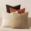 MIULEE Brown Beige Throw Pillow Covers 18x18 Inch Set of 4 Boho Farmhouse Cushion Cases for Livingroom Couch Bed Soft Corduroy Pillow Cases with Invisible Zipper Home Decor by MIULEE