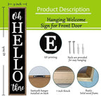 flowtorely Oh Hello There Outdoor Welcome Sign, 45"X9", Wood Black - Image 2