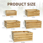 5 Pcs Wooden Crates for Display, Nesting Wood Crate for Storage, 5 Size - Image 3