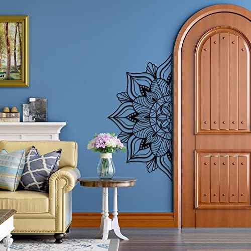 ESTART Large Metal Mandala Wall Art, Unique Lotus Flower Wall Decor - Image 4