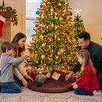 Chocolate Brown Faux Fur Christmas Tree Skirt 60 Inch Plush Tree Skirt - Image 6