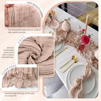 18 Pack Cheesecloth Table Runner 10FT Dusty Pink Table Runner Boho Gauze Cheese Cloth Table Runners Long Rustic Sheer Table Decorations for Wedding Party Baby Bridal Shower Birthday Holiday Home - Image 3