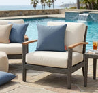 Outdoor/Indoor Sunbrella Throw Pillows Square Set of 2 Pieces 24 inch x 24 inch Spectrum Denim - Cover Only, Insert Not Included - Image 4